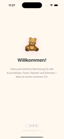FluffyDex Onboarding: Willkommensbildschirm