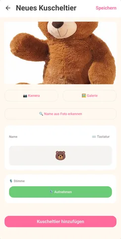 FluffyDex auf einem Pixel-Smartphone: neues Kuscheltier anlegen