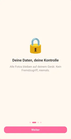 FluffyDex Onboarding auf Android: Deine Daten, deine Kontrolle