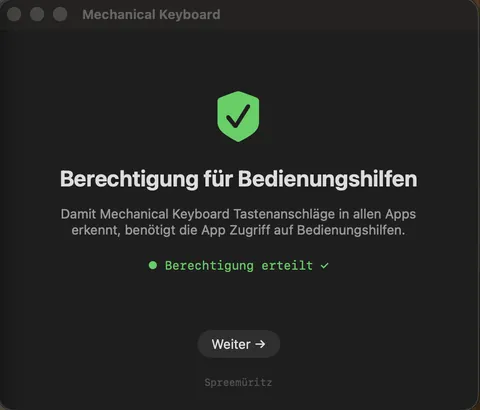 Mechanical Keyboard: Berechtigung erteilt