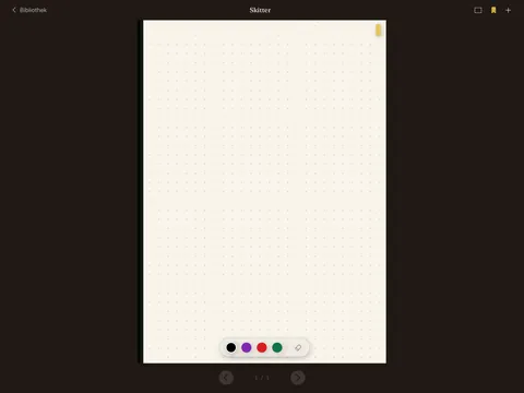 Nib auf dem iPad: Punktraster-Seite