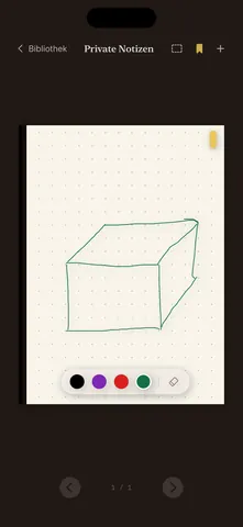 Nib auf dem iPhone: Zeichnung in grüner Tinte