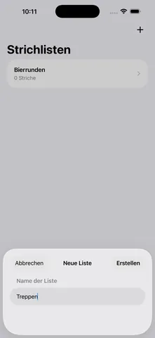 Tallyo auf dem iPhone: neue Strichliste anlegen